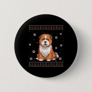 Badge Rond 5 Cm Zuchon Chandail de Noël Xmas Animaux Amoureux de l