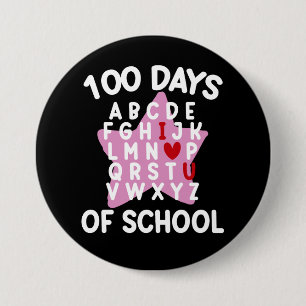 Badge Rond 7,6 Cm 100 jours d'école Alphabet 100ème jour Enseignant 