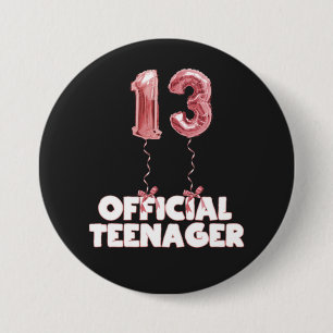Badge Rond 7,6 Cm 13e anniversaire des ballons à huile officiels po