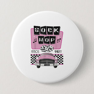 Badge Rond 7,6 Cm 1950 Sock Hop Dance Costume Retro les années 50 Ro