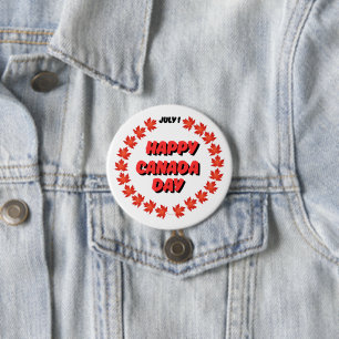 Badge Rond 7,6 Cm 1er juillet Bonne fête du Canada