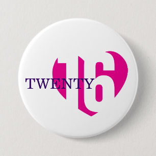 Badge Rond 7,6 Cm 2016 nouvel an amour 2016 bouton/badge