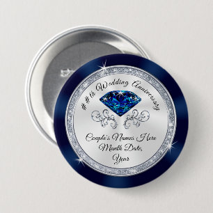 Badge Rond 7,6 Cm 22èmes faveurs d'anniversaire de pierre gemme à