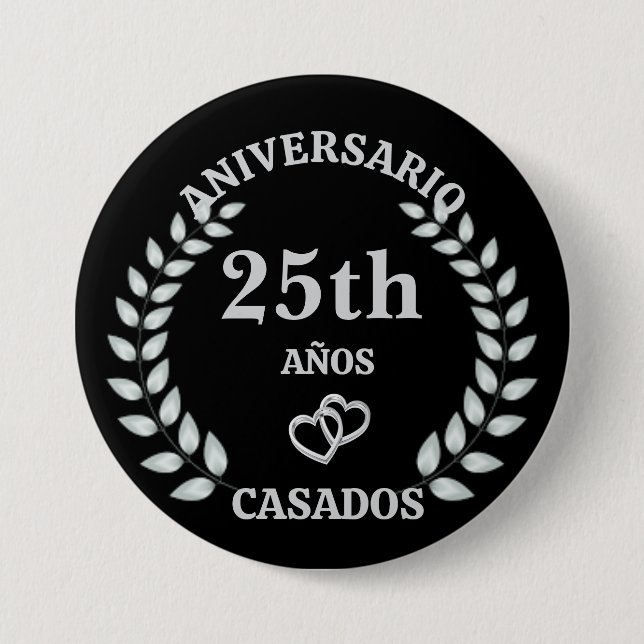 BADGE ROND 7,6 CM 25E ANNIVERSAIRE DE BODA (Devant)