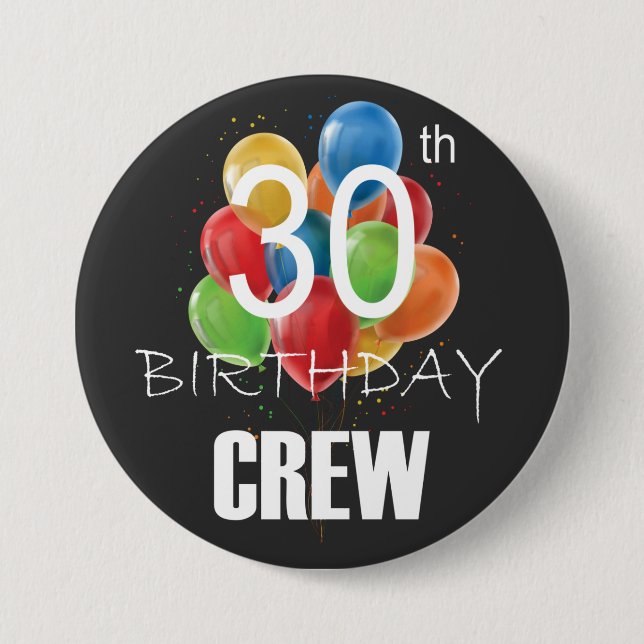 Badge Rond 7,6 Cm 30e Anniversaire Équipage 30 Groupe d'équipage (Devant)