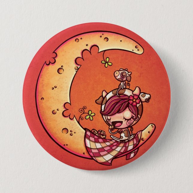 Badge Rond 7,6 Cm 3" bouton de lune de fromage (Devant)
