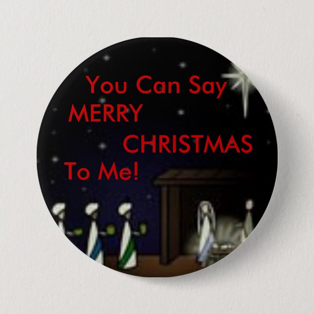 Badge Rond 7,6 Cm 3 rois, vous pouvez dire, JOYEUX, NOËL, à moi ! (Devant)
