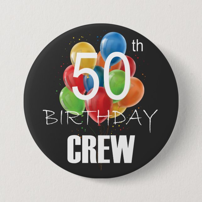 Badge Rond 7,6 Cm 50e Anniversaire Équipe 50 Groupe d'équipage de so (Devant)