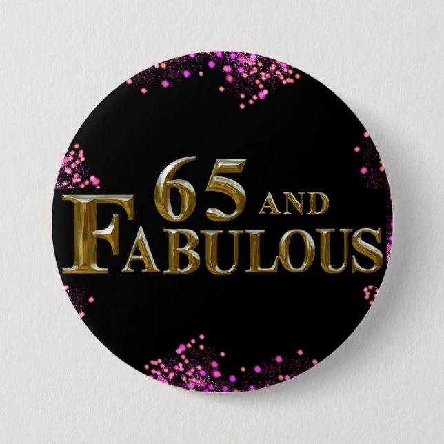 Badge Rond 7,6 Cm 65e anniversaire  (Devant)