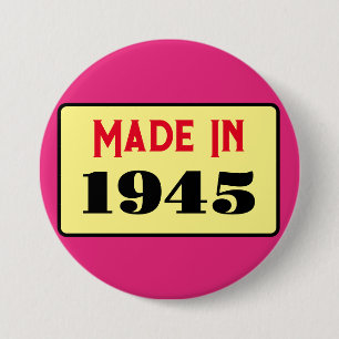 Badge Rond 7,6 Cm 80e fête d'anniversaire né 1945 80 pin