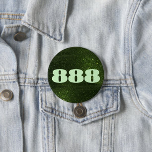 Badge Rond 7,6 Cm 888 Numéro de Parties scintillant verte Manifestat