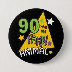 Badge Rond 7,6 Cm 90 anniversaire du fêtard   d'ans