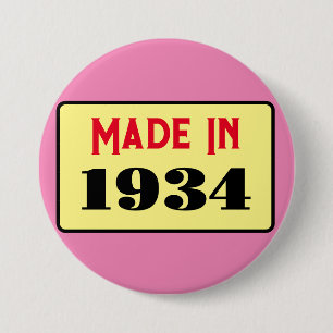 Badge Rond 7,6 Cm 90e Anniversaire Élégant Né en 1935