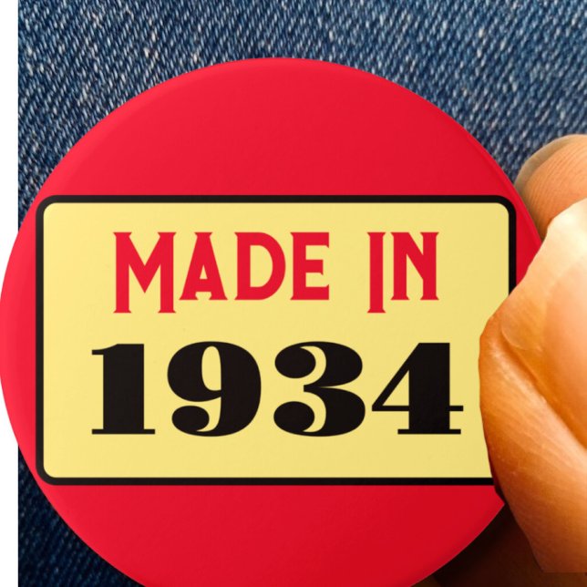 Badge Rond 7,6 Cm 90e fête d'anniversaire né 1934 90 pin (Créateur téléchargé)