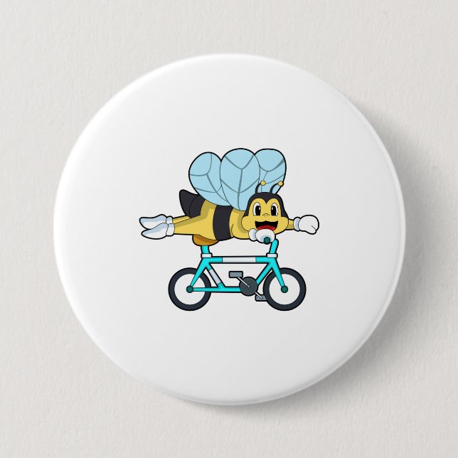 Badge Rond 7,6 Cm Abeille à vélo (Devant)