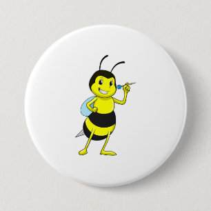 Badge Rond 7,6 Cm Abeille aux fléchettes avec tarte