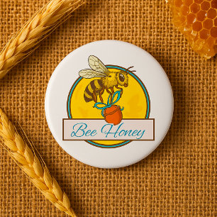 Badge Rond 7,6 Cm Abeille avec Miel Jar apiculteur Vintage