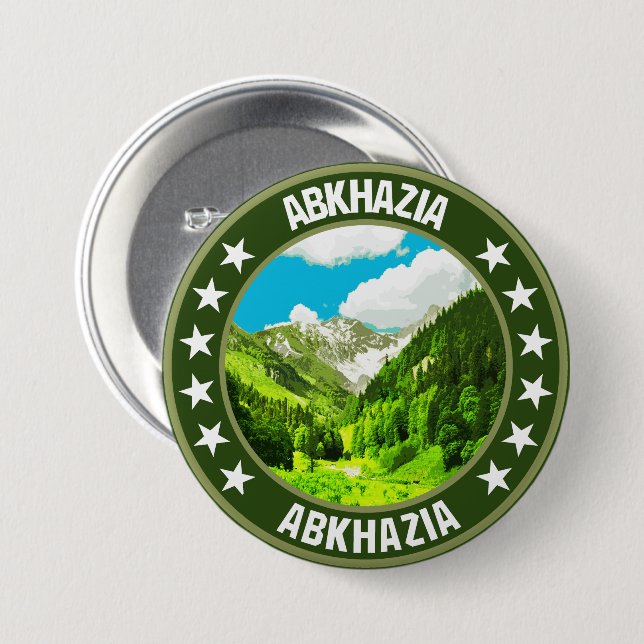 Badge Rond 7,6 Cm Abkhasia (Devant & derrière)