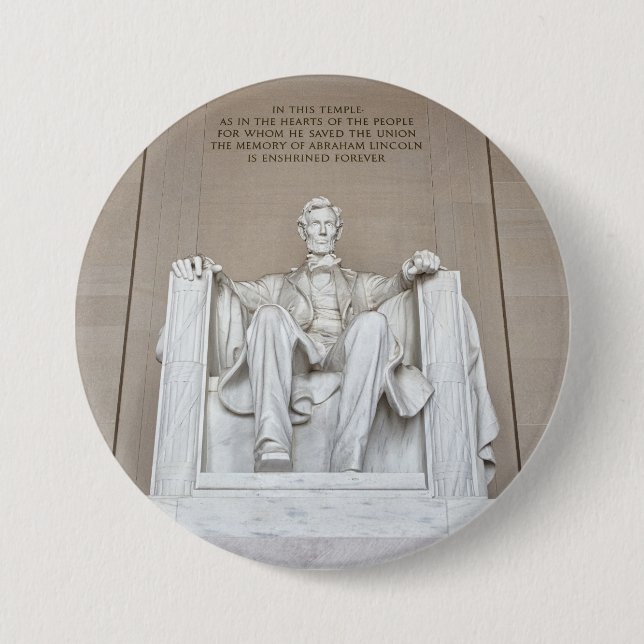 Badge Rond 7,6 Cm Abraham Lincoln Statue (Devant)