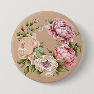 Badge Rond 7,6 Cm Accessoire d'habillage floral inspiré de la nature