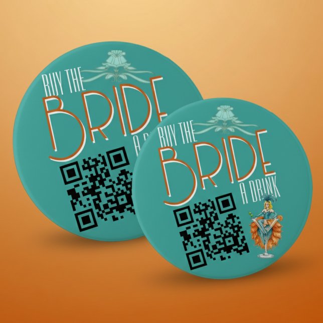 Badge Rond 7,6 Cm Acheter The Bride a Drink Showgirl Bachelorette (Celebrate your Bride-to-be's final act with this Bride's Final Show Art Deco Showgirl Bachelorette!)
