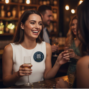 Badge Rond 7,6 Cm Acheter un verre à la mariée Bouton Code QR