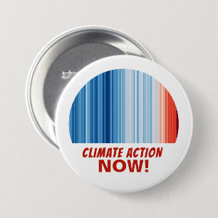 Badge Rond 7,6 Cm Action climatique maintenant ! Grandes bandes de r