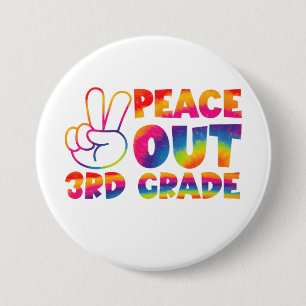 Badge Rond 7,6 Cm Adieu troisième année Tie Dye Dernier jour 3e anné