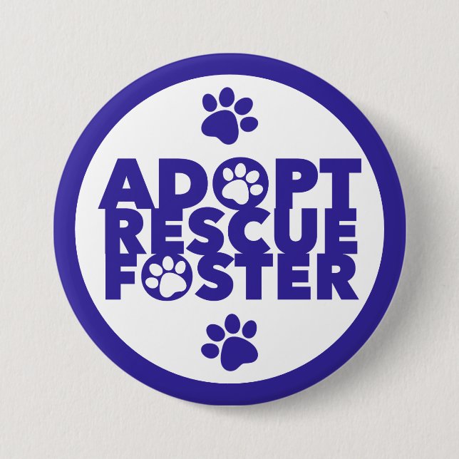 Badge Rond 7,6 Cm Adopter Sauver Refuge  (Devant)