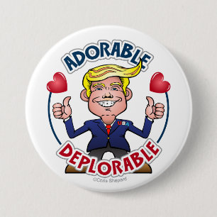 Badge Rond 7,6 Cm ADORABLE DÉPLORABLE Donald Trump Chibi Cartoon