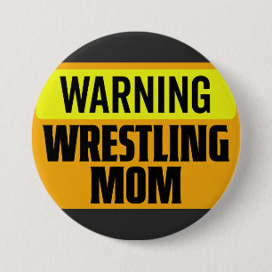 Badge Rond 7,6 Cm Affiche graphique de sport de maman de lutte de mi