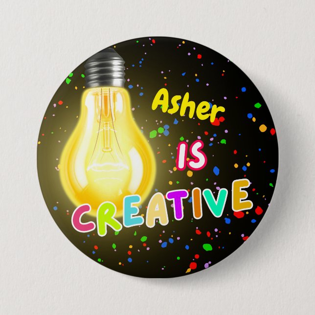 Badge Rond 7,6 Cm Affirmation créative noire personnalisée (Devant)
