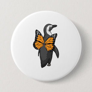 Badge Rond 7,6 Cm Ailes de papillon pingouin