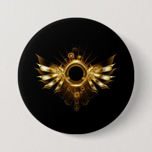 Badge Rond 7,6 Cm Ailes de Steampunk