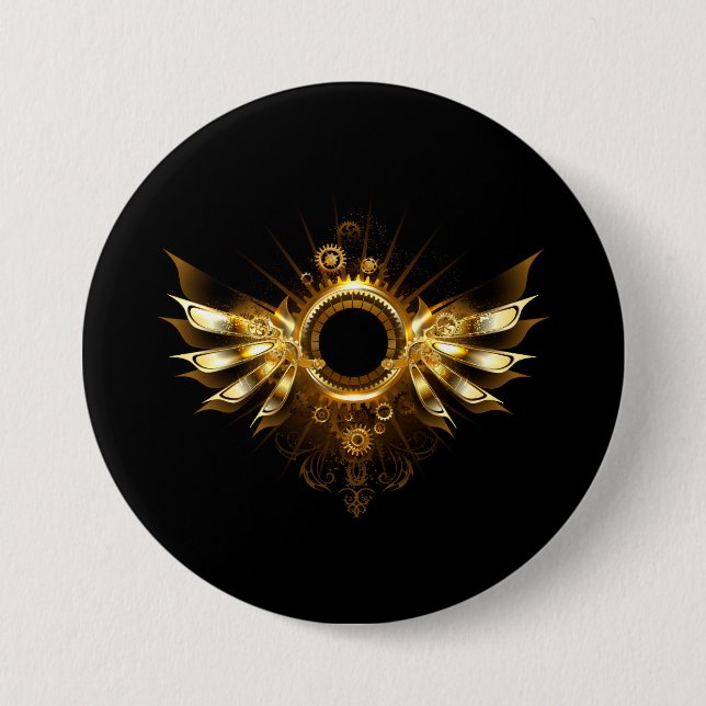 Badge Rond 7,6 Cm Ailes de Steampunk (Devant)