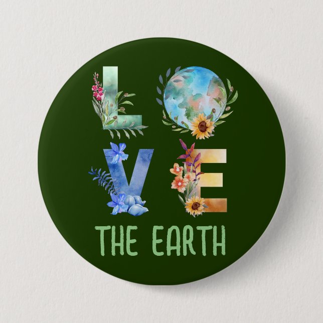 BADGE ROND 7,6 CM AIMEZ LA TERRE  (Devant)