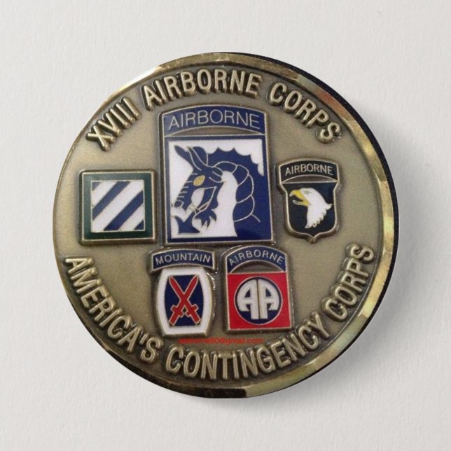 Badge Rond 7,6 Cm Airborne All The Way! (Devant)