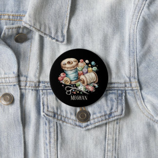 Badge Rond 7,6 Cm Ajouter un nom à coudre amateurs