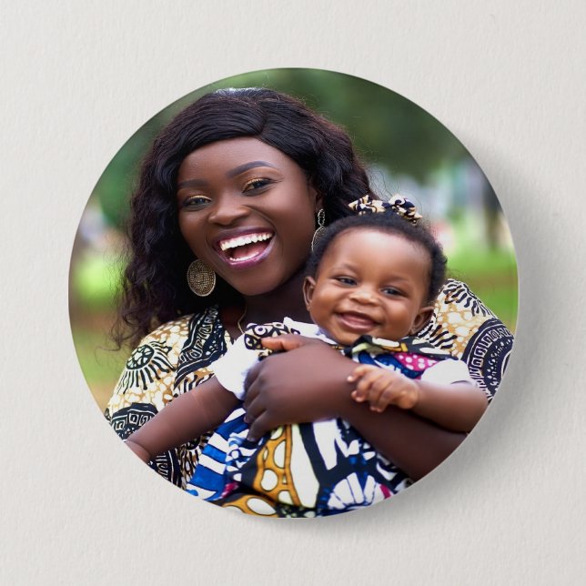 Badge Rond 7,6 Cm Ajouter une photo de bébé Personnaliser (Devant)