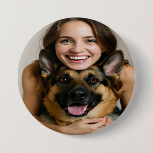 Badge Rond 7,6 Cm Ajouter une photo de berger allemand Personnaliser