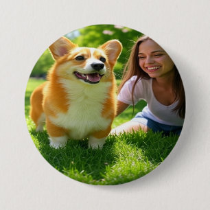 Badge Rond 7,6 Cm Ajouter une photo pour animaux de compagnie Person