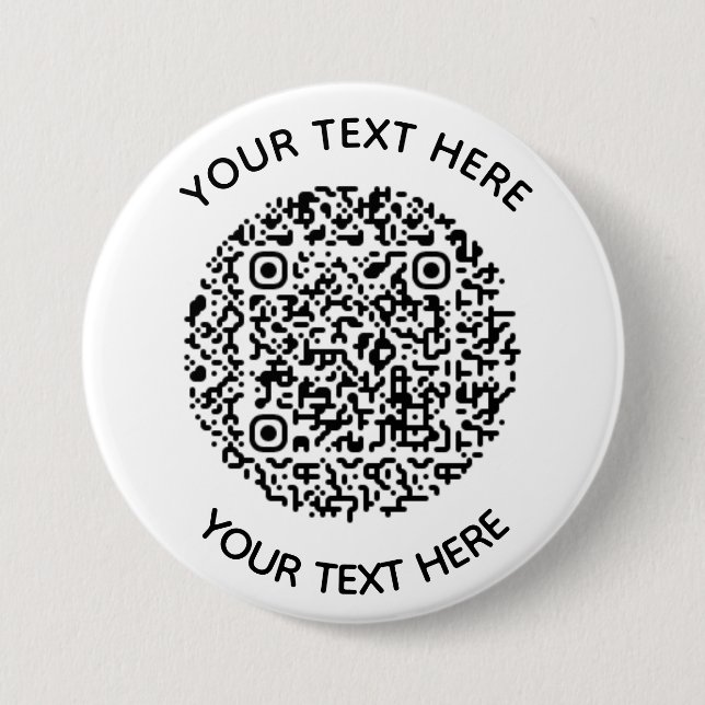 Badge Rond 7,6 Cm Ajouter votre propre ronde QR Code texte Analyse M (Devant)