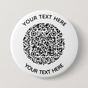 Badge Rond 7,6 Cm Ajouter votre propre ronde QR Code texte Analyse M