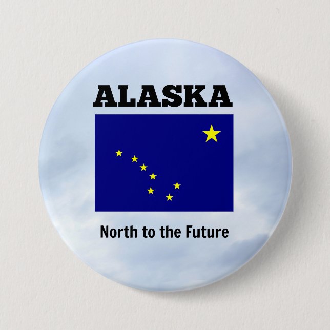 Badge Rond 7,6 Cm Alaska, du nord au futur (Devant)