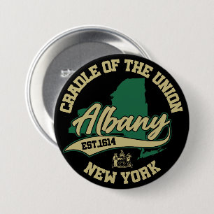 Badge Rond 7,6 Cm Albany, New York