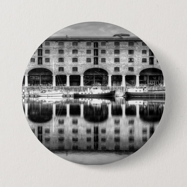 Badge Rond 7,6 Cm Albert Dock Liverpool (Devant)