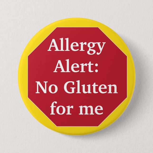 Badge Rond 7,6 Cm Alerte d'allergie :  Aucun gluten (Devant)