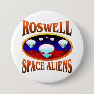Badge Rond 7,6 Cm Alien d'espace de Roswell