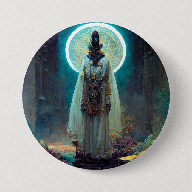 Badge Rond 7,6 Cm Alien Fae 2 Imaginaire Sci-Fi (Devant)