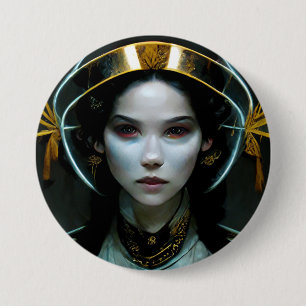 Badge Rond 7,6 Cm Alien Girl 2 Science Fiction